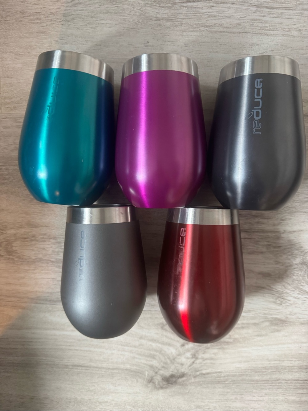 GUC Reduce | 12oz | Stainless Steel Stemless Wine Tumbler | Set of 5